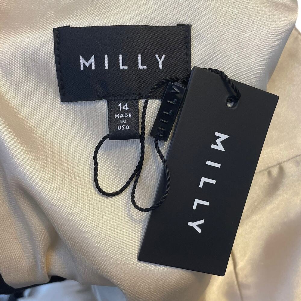 NWT Milly Black Lace Bustier Dress Maxi Floral Nude Lined Formal Cocktail USA 14 - Picture 8 of 12